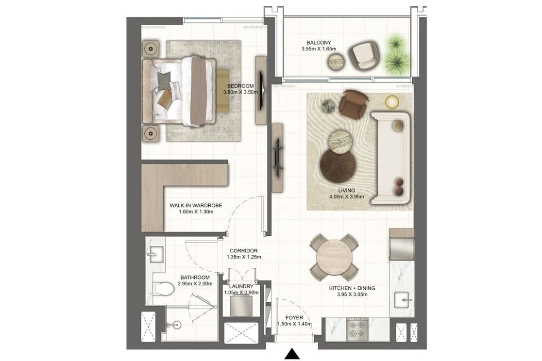 1 bedroom apartment layout