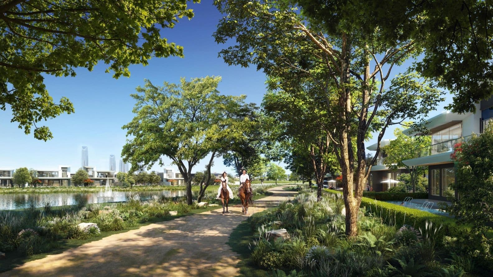 Horse riding in the equestiane zone at The Next Chapter