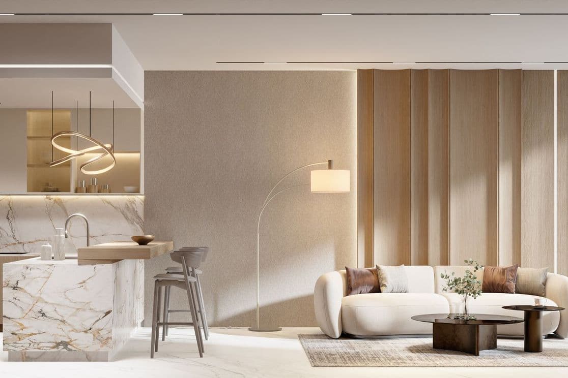 open plan living space at Bayview Boulevard, Dubai Islands