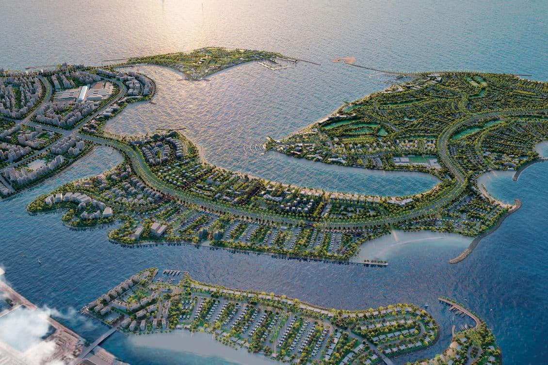 Aerial view of Dubai Islands