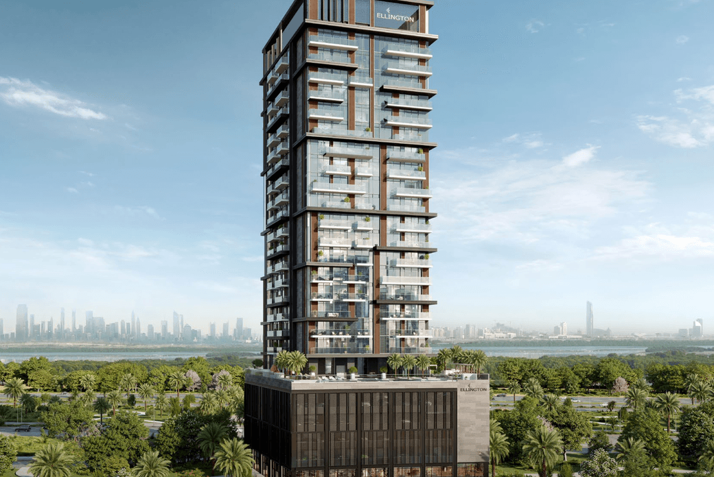 Riverton House exterior showing a mid rise residential building beside the community lagoon.