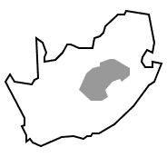 Map of the Free State in South Africa