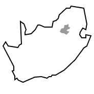 Map of Gauteng in South Africa