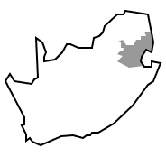 Map of Mpumalanga in South Africa