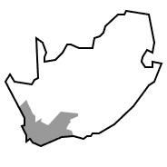 Map of the Western Cape in South Africa