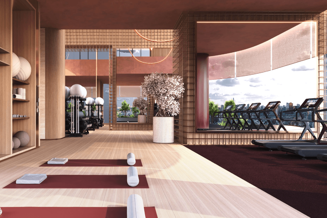 Fully equipped gym at Binghatti Skyblade Downtown Dubai
