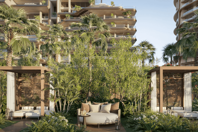 Exterior terrace and amenities in The Alba Residences