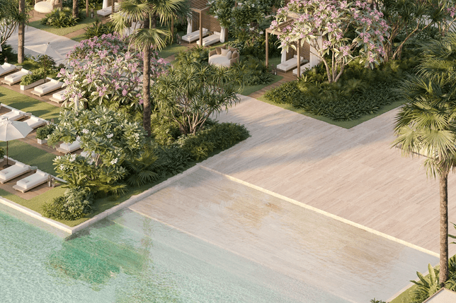 Exterior pool and amenities in The Alba Residences