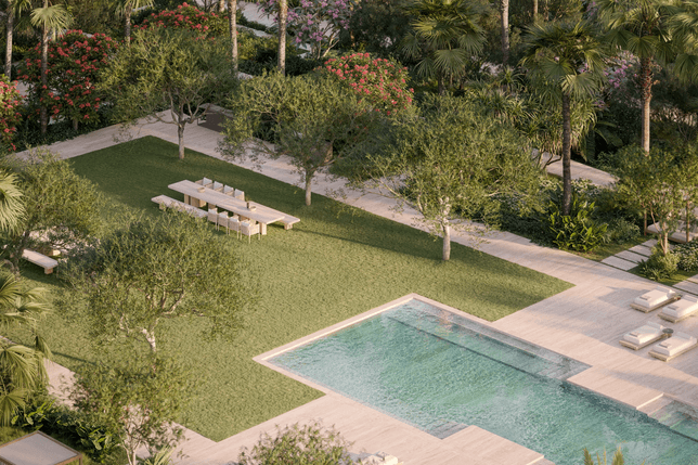 Exterior pool and terrace in The Alba Residences