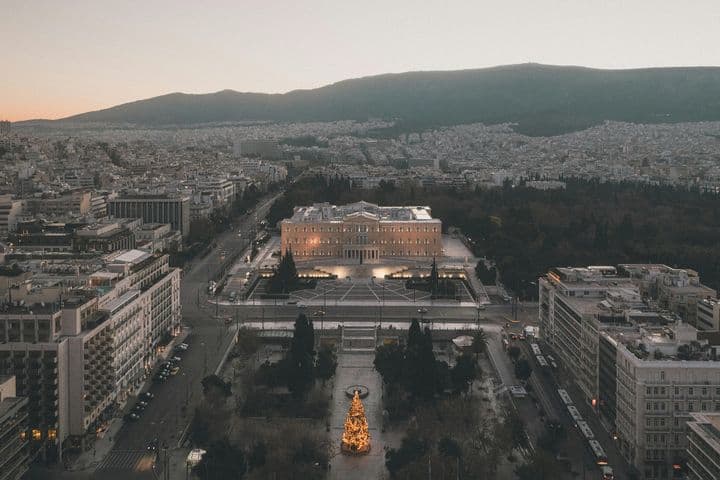 Syntagma Square from drone shot