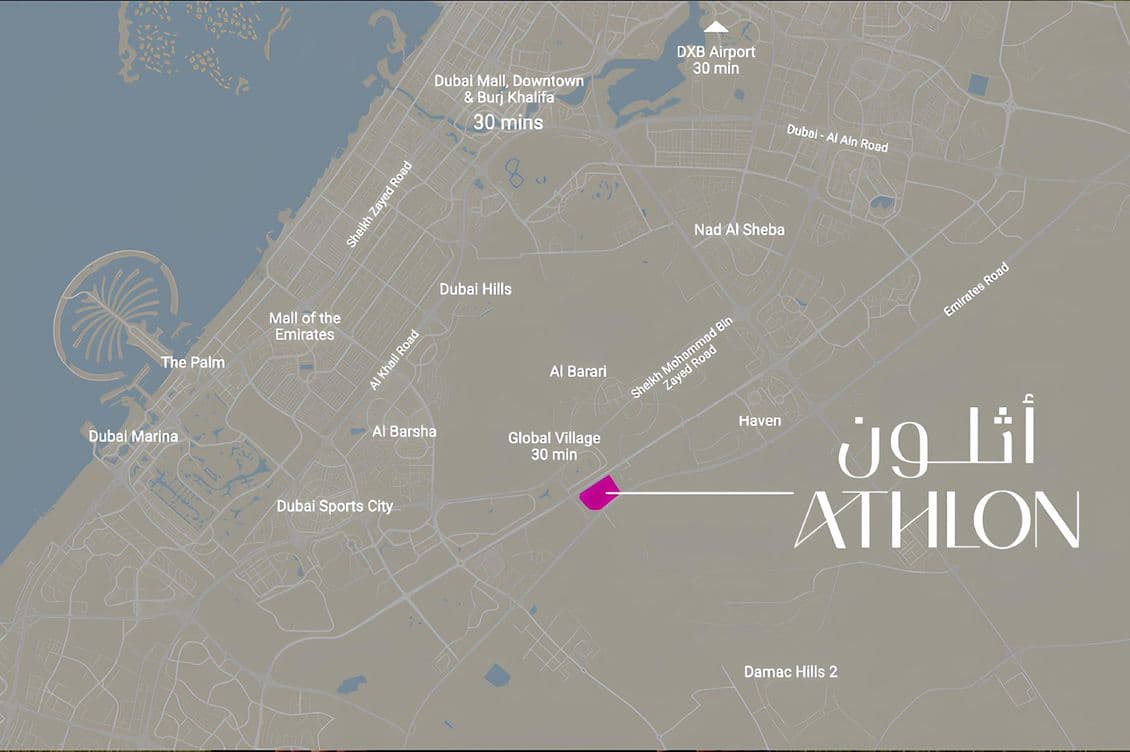 map showing Athlon location