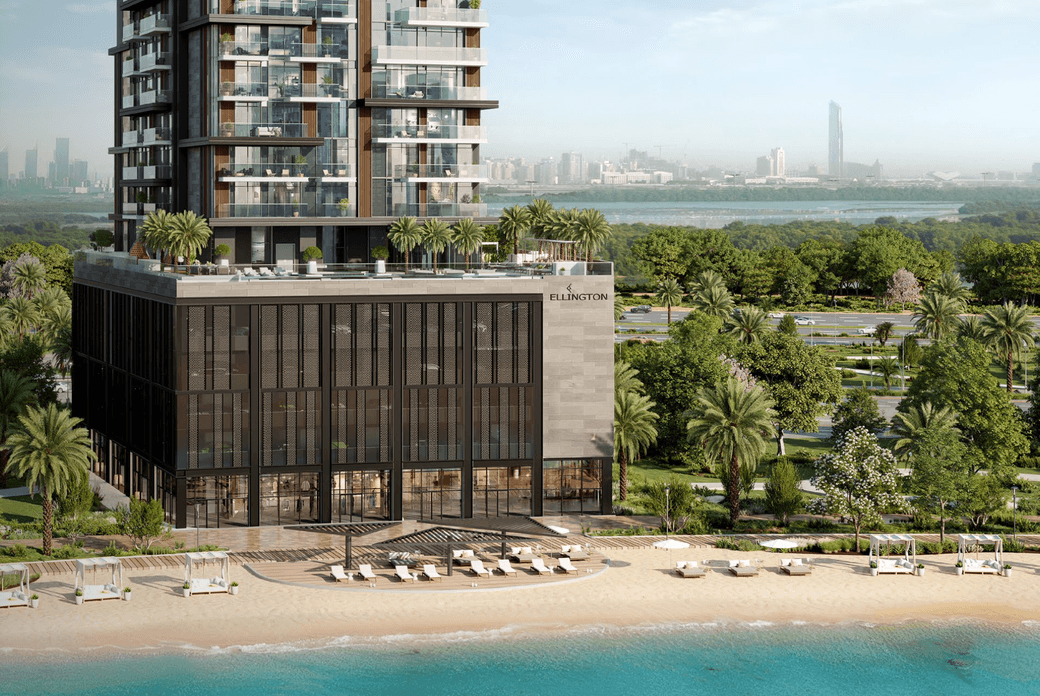 riverton house building positioned along the lagoon with greenery surrounding it.