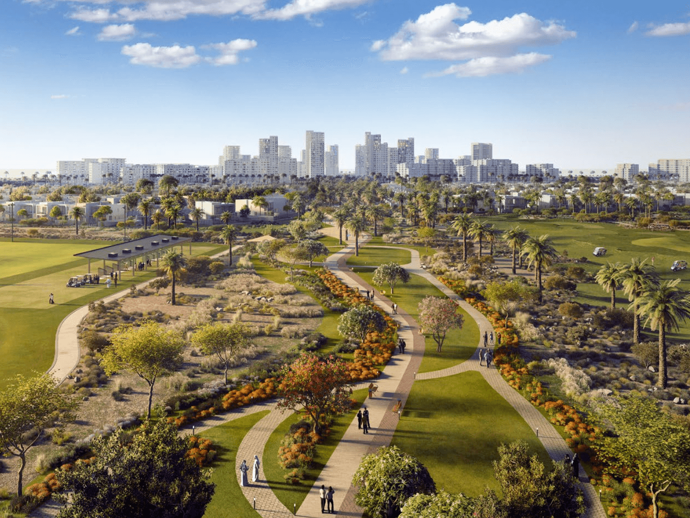 Championship golf course landscape at Golf Hills 2 by Emaar