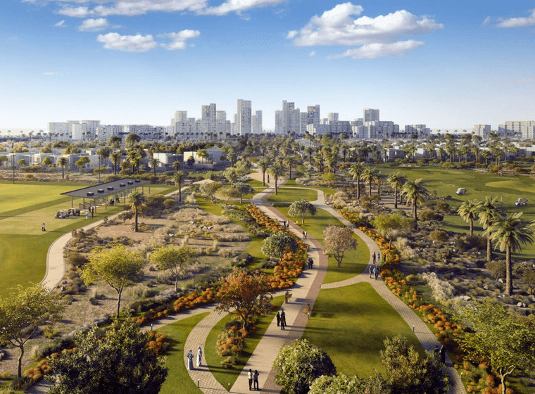 Championship golf course landscape at Golf Hills 2 by Emaar