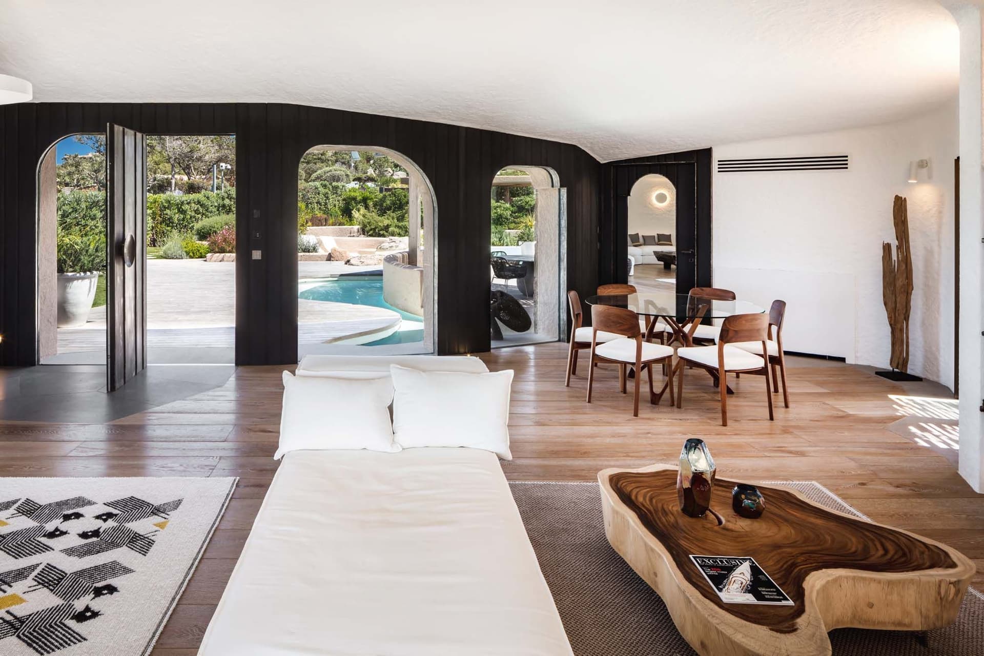 The villa is built in an authentic Mediterranean style.