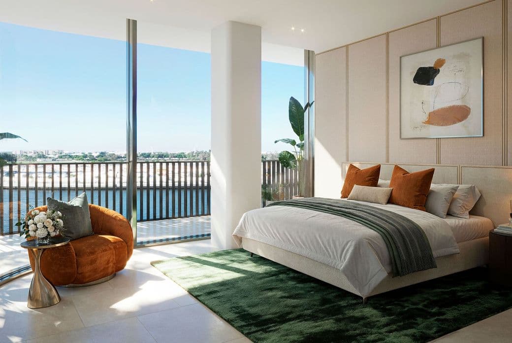 bedroom with sea views