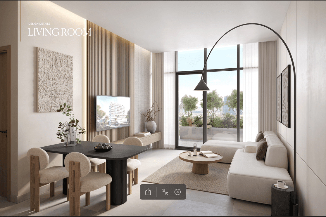 Modern living room interior at Rise by Blanco with open-plan layout