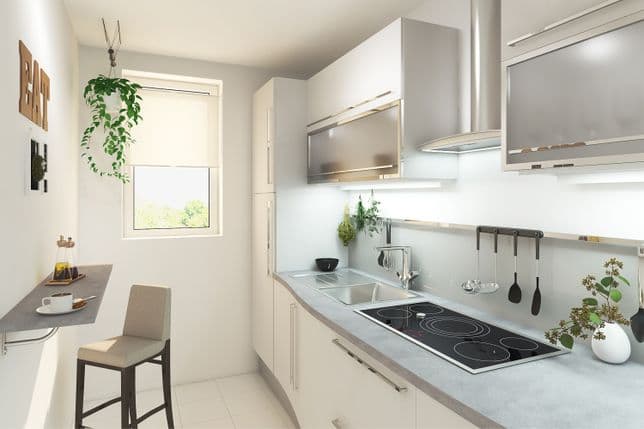 Equipped with a state-of-the-art range of appliances, the kitchen leaves nothing to be desired, promising culinary delights whenever you like.