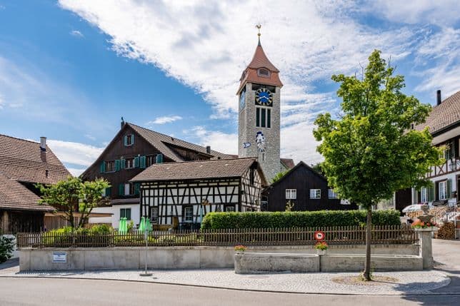 Classic half-timbered architecture defines the appearance of the properties in the historic town center of Winterthur