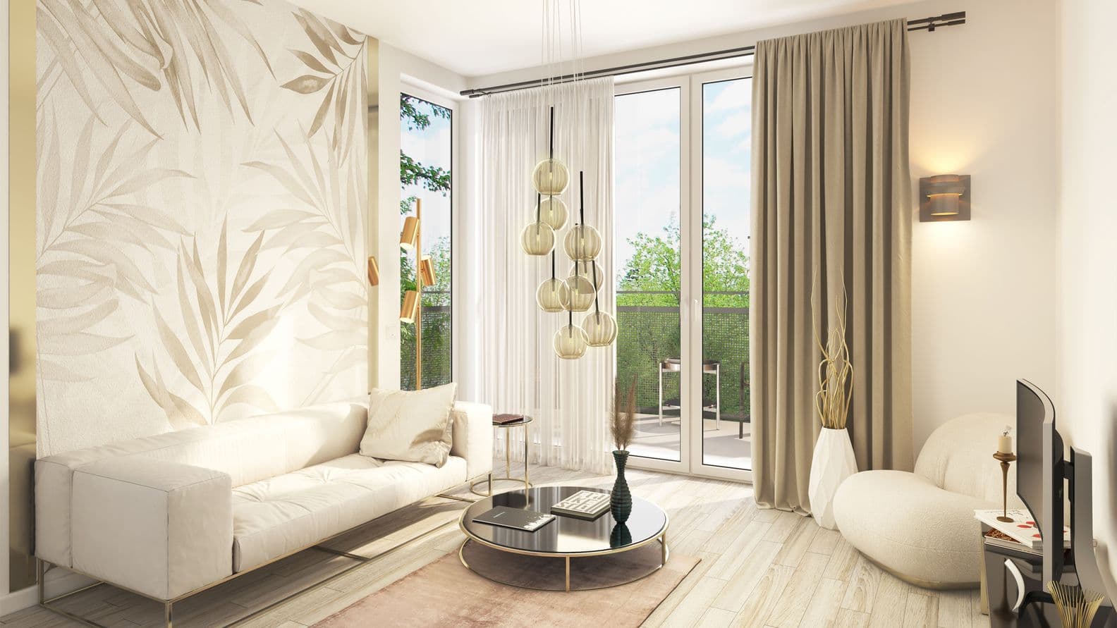 An open layout and high-quality materials characterize this quality new-build in northeastern Hamburg.