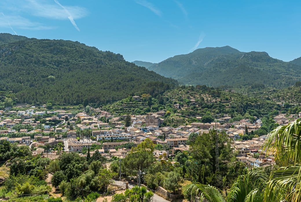 Aerial view of the charming village of Esporles