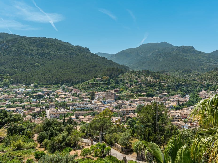 Aerial view of the charming village of Esporles