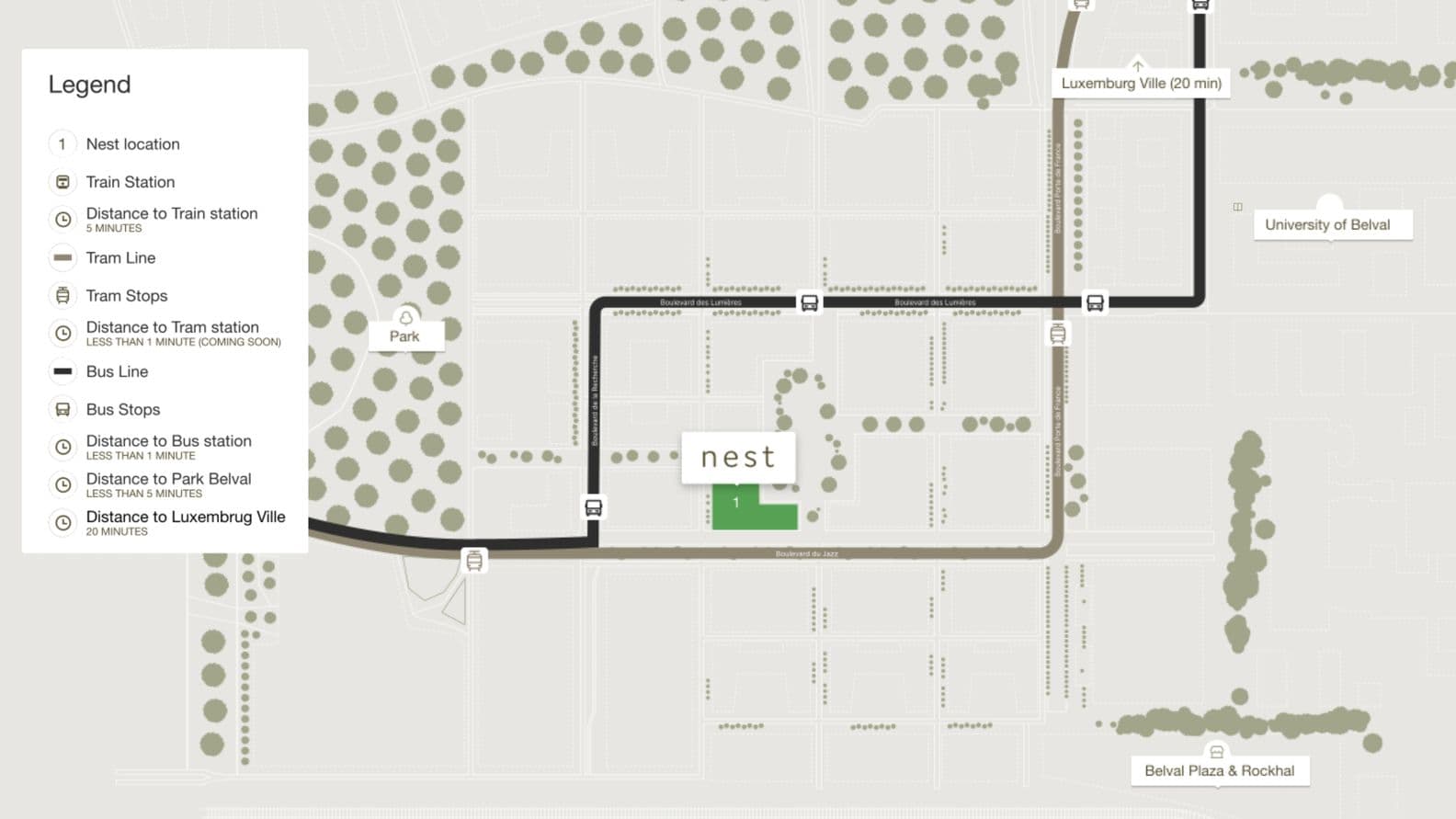 Map of the project in Belval