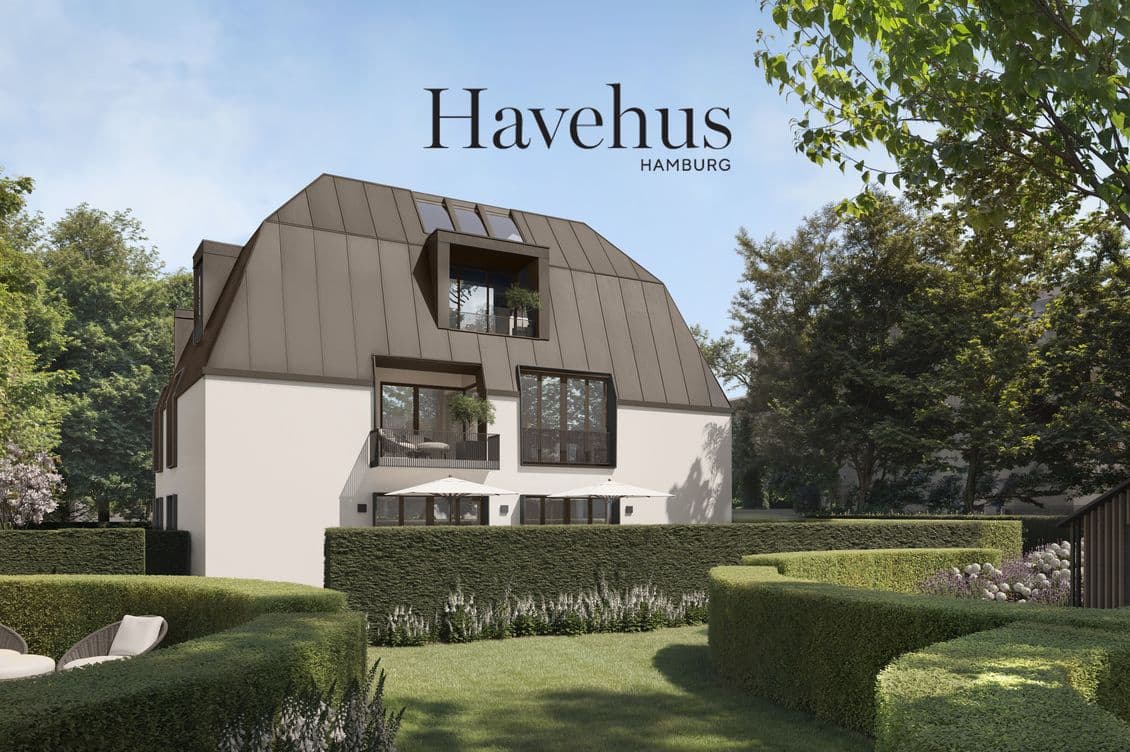 New build detached house with 5 large windows to the garden, the terrace is concealed by English clipped hedges