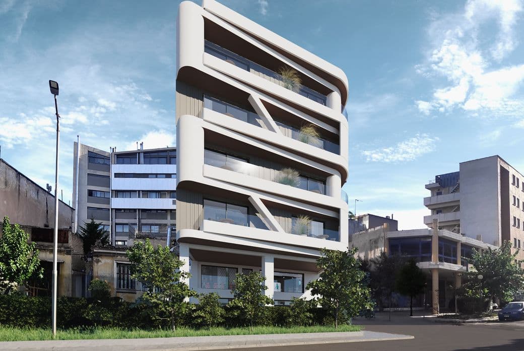Front View of a luxury newly built residence in Athens, Gazi area