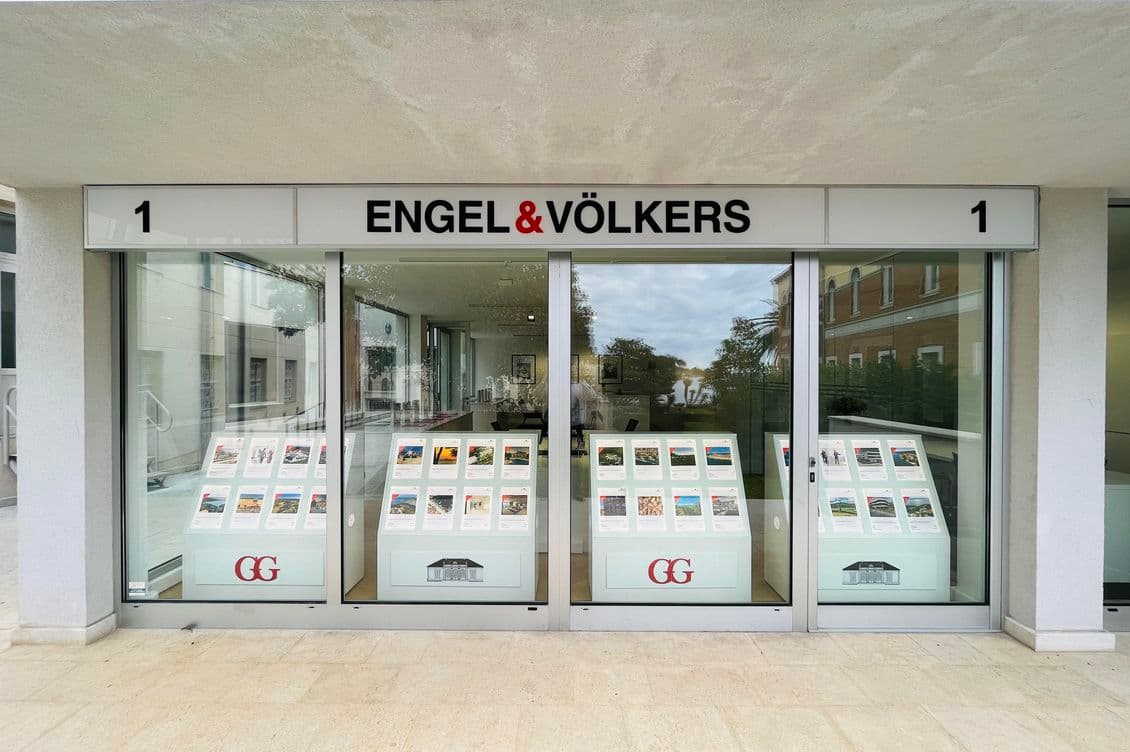 Front view of the entrance of the Engel & Völkers shop in Istria, Croatia