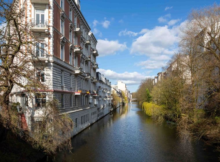Isebekkanal in Eimsbüttel Hamburg