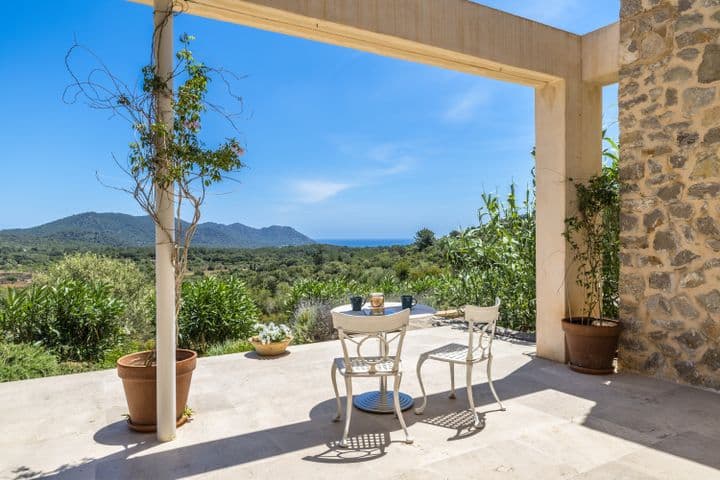 Peaceful terrace in Son Servera with mountain views and a glimpse of the sea