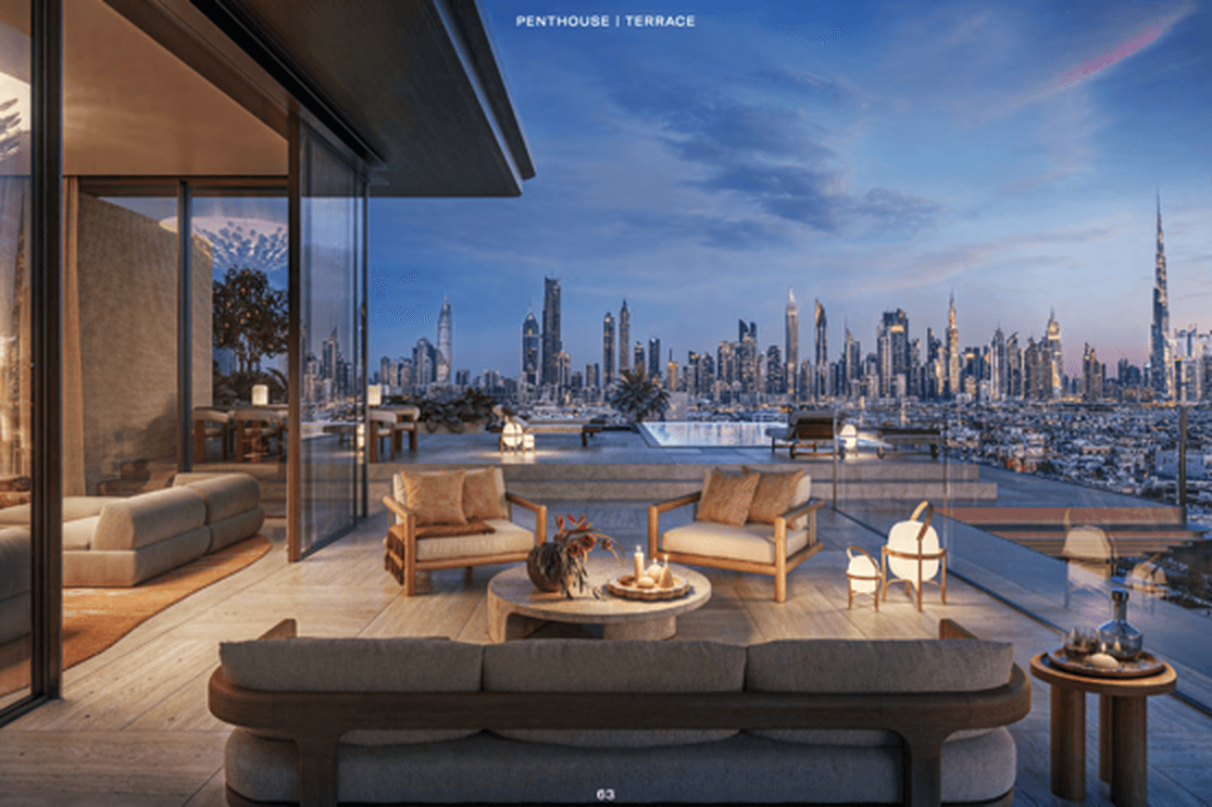 Penthouse-Terrasse in Solaya auf La Mer mit privatem Pool und Meerblick