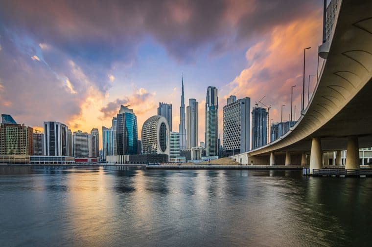 downtown view from the bridge