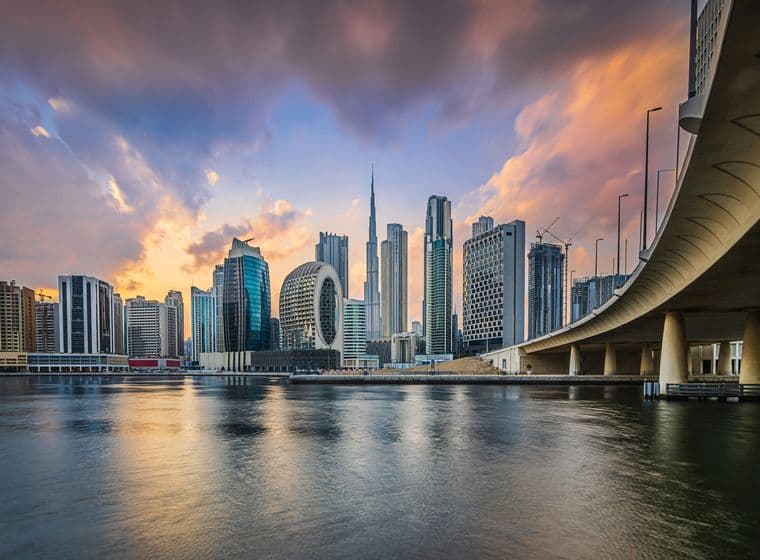 downtown view from the bridge