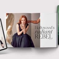 Mockup of the GG Magazine cover and cover story with Julianne Moore.