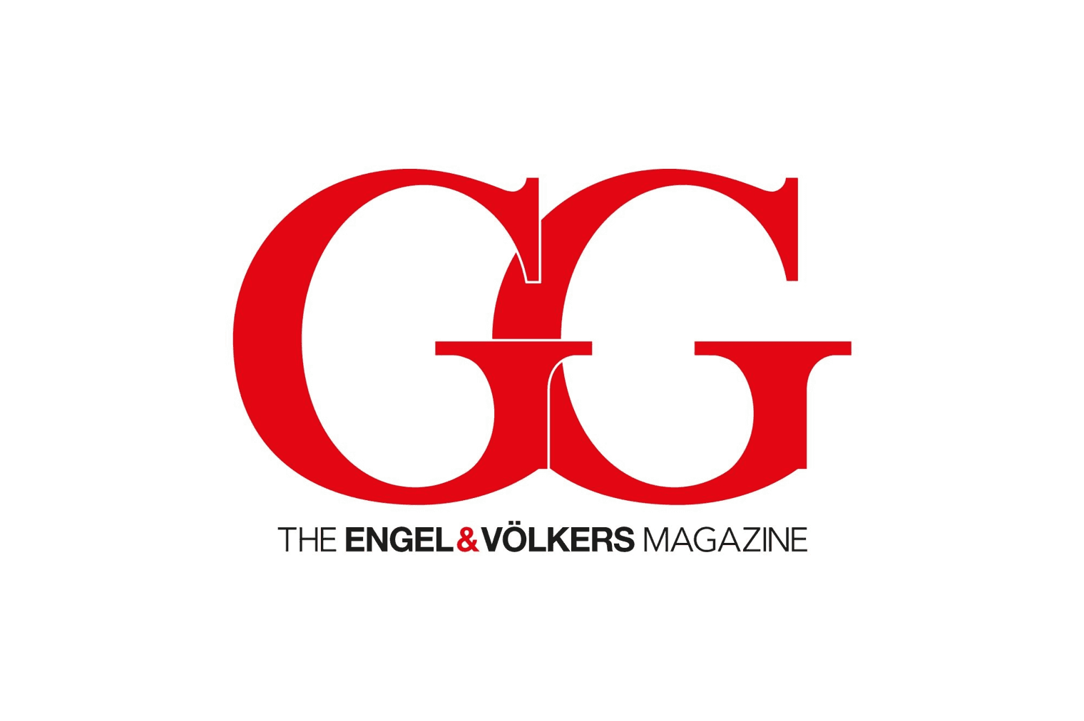 Rotes "GG"-Logo für "Das Engel & Völkers Magazin" auf weißem Hintergrund.