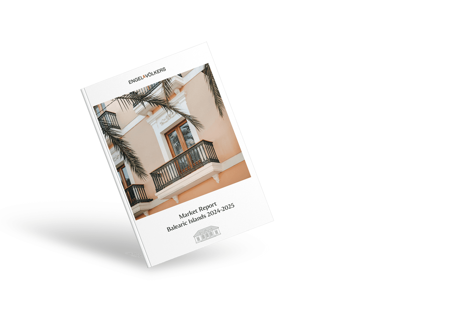 Engel & Völkers Market Report 2024-2025 cover featuring a peach building with black wrought iron balconies.