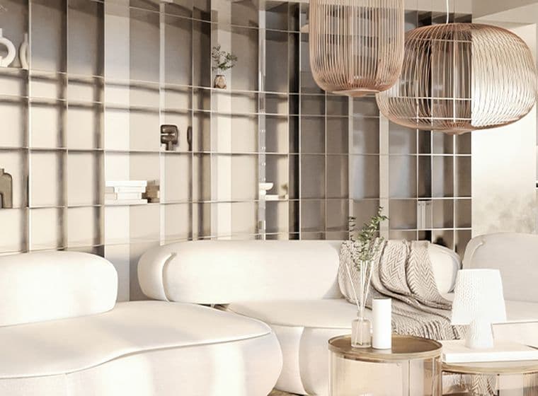 Σαλόνι με λευκά έπιπλα