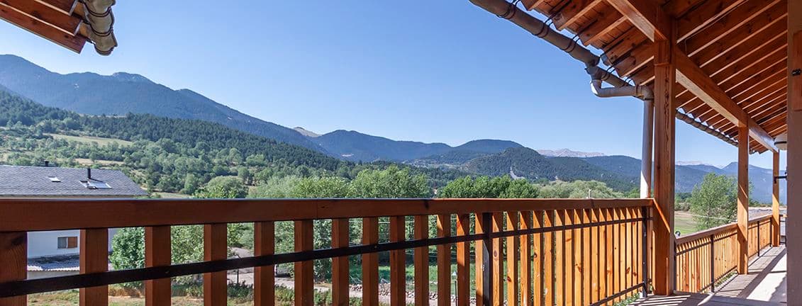 Views of the mountains from the balcony of a flat in Das.