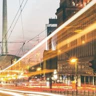 Berlin at night with dynamic lights