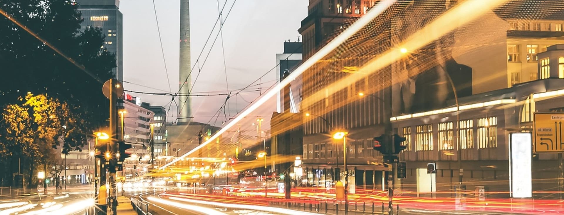 Berlin at night with dynamic lights