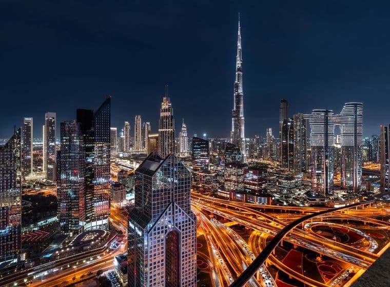 Downtown Dubai at night