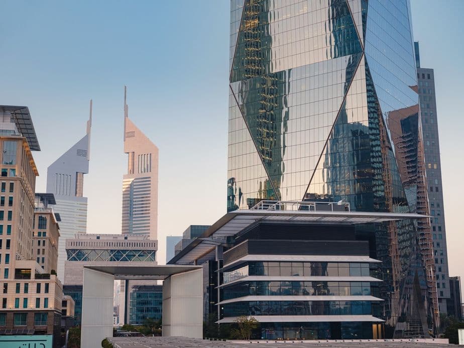 futuristic buildings in DIFC