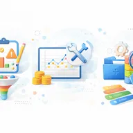 Colorful illustration of data analysis tools: clipboard with graphs, coins, gears, funnel, magnifying glass, shield, and bar charts.