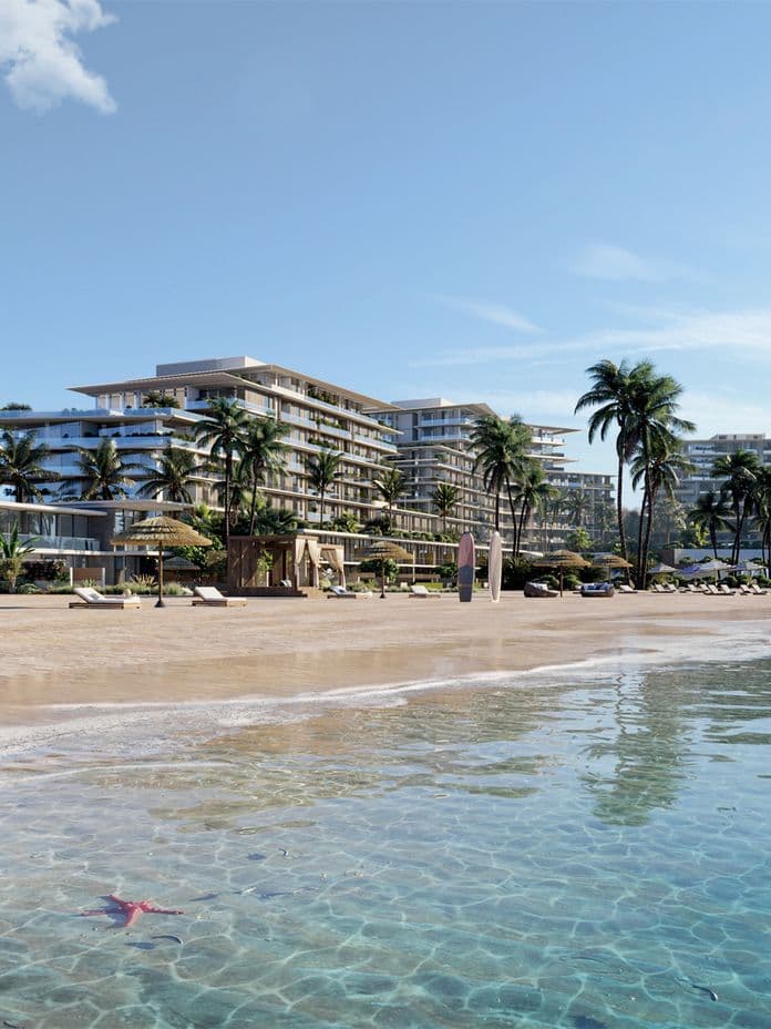 Beach and apartment buildings at Rixos