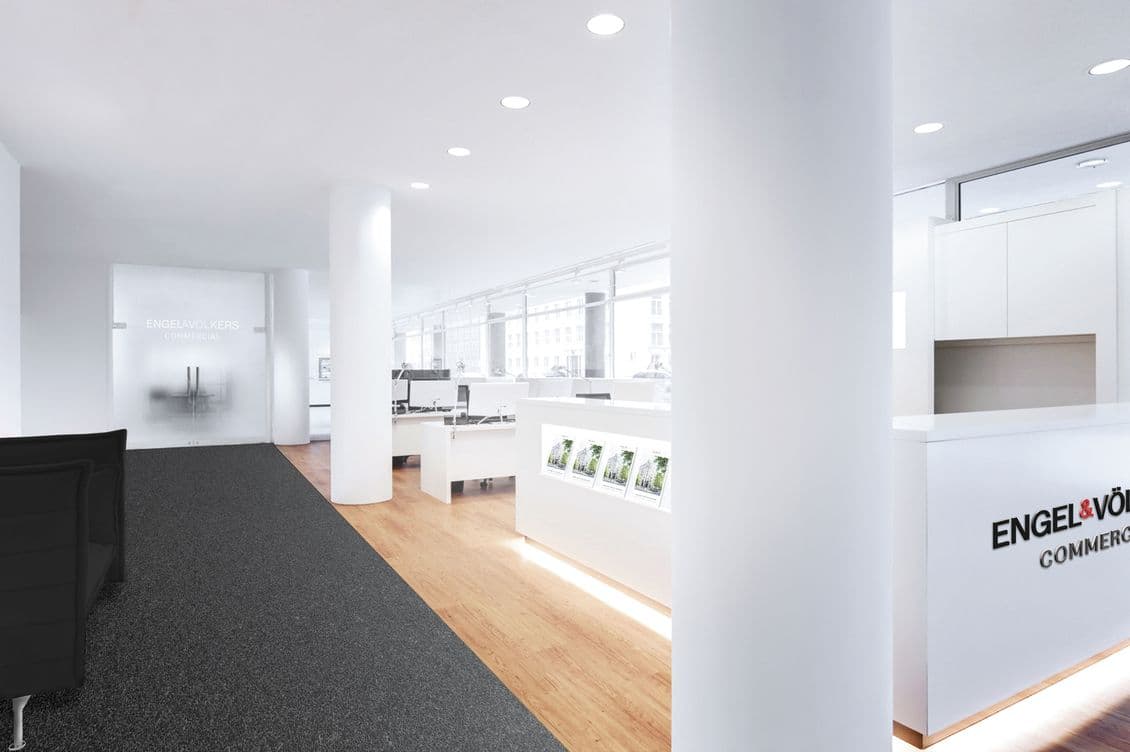 Modern Engel & Völkers office in Mallorca with open reception area and bright contemporary interior