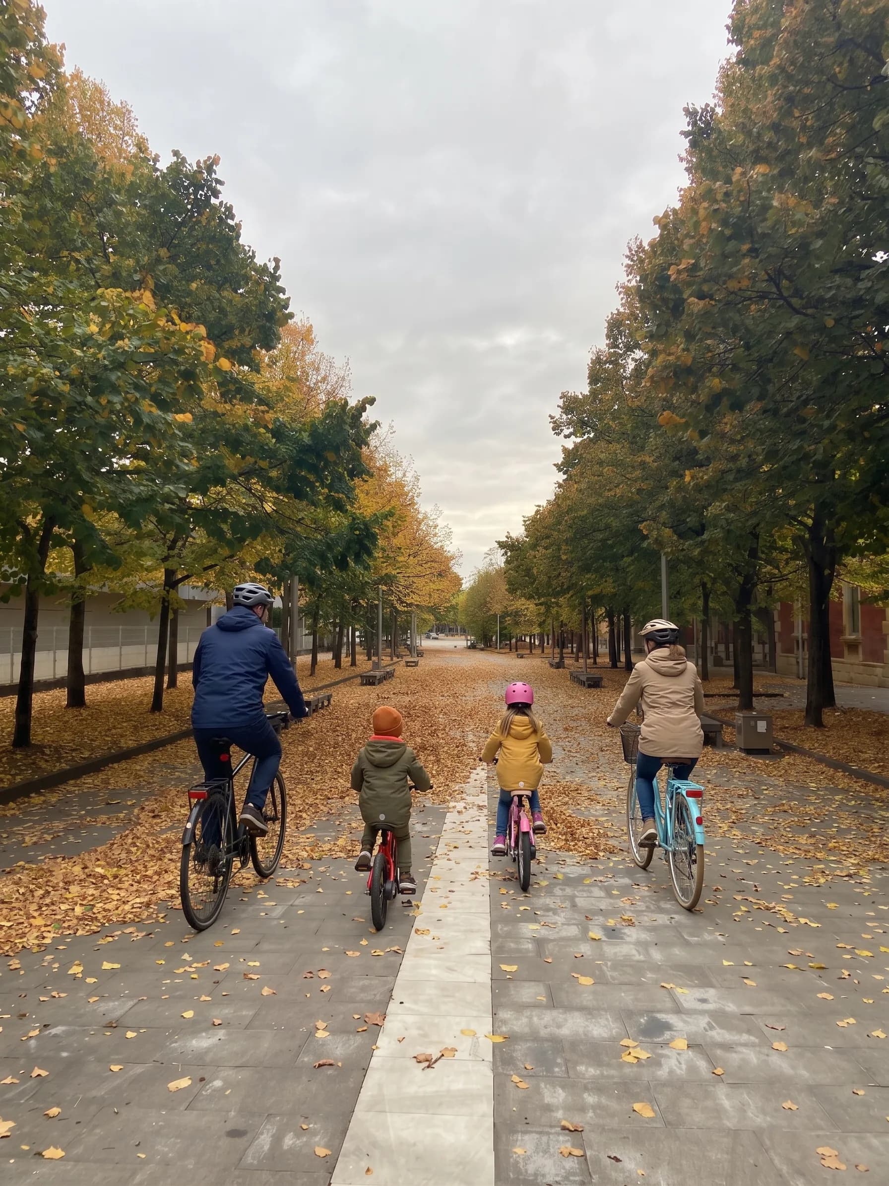 Una familia montando en bici por Vitoria Imatge generada per IA