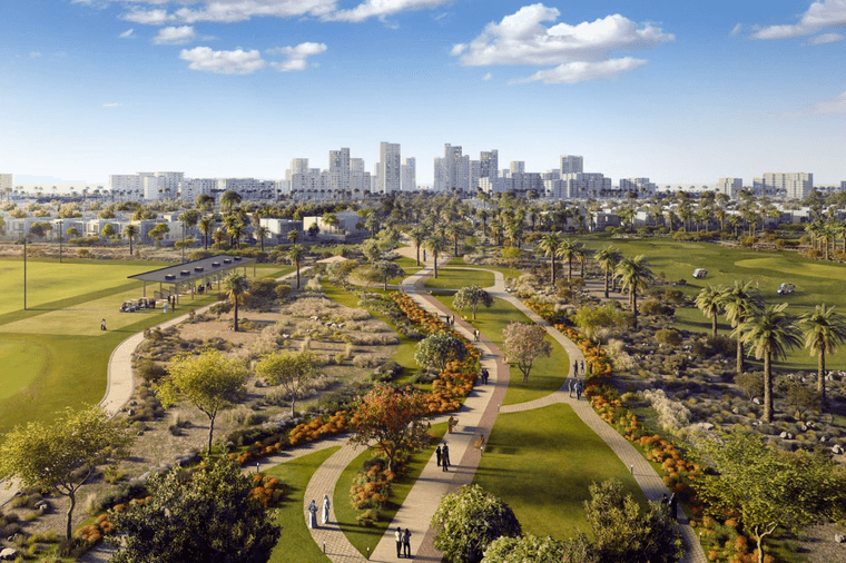 Championship golf course landscape at Golf Hills 2 by Emaar