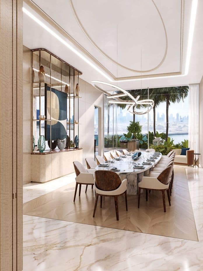 livingroom and swimmingpool with amazing views to burj kalifa